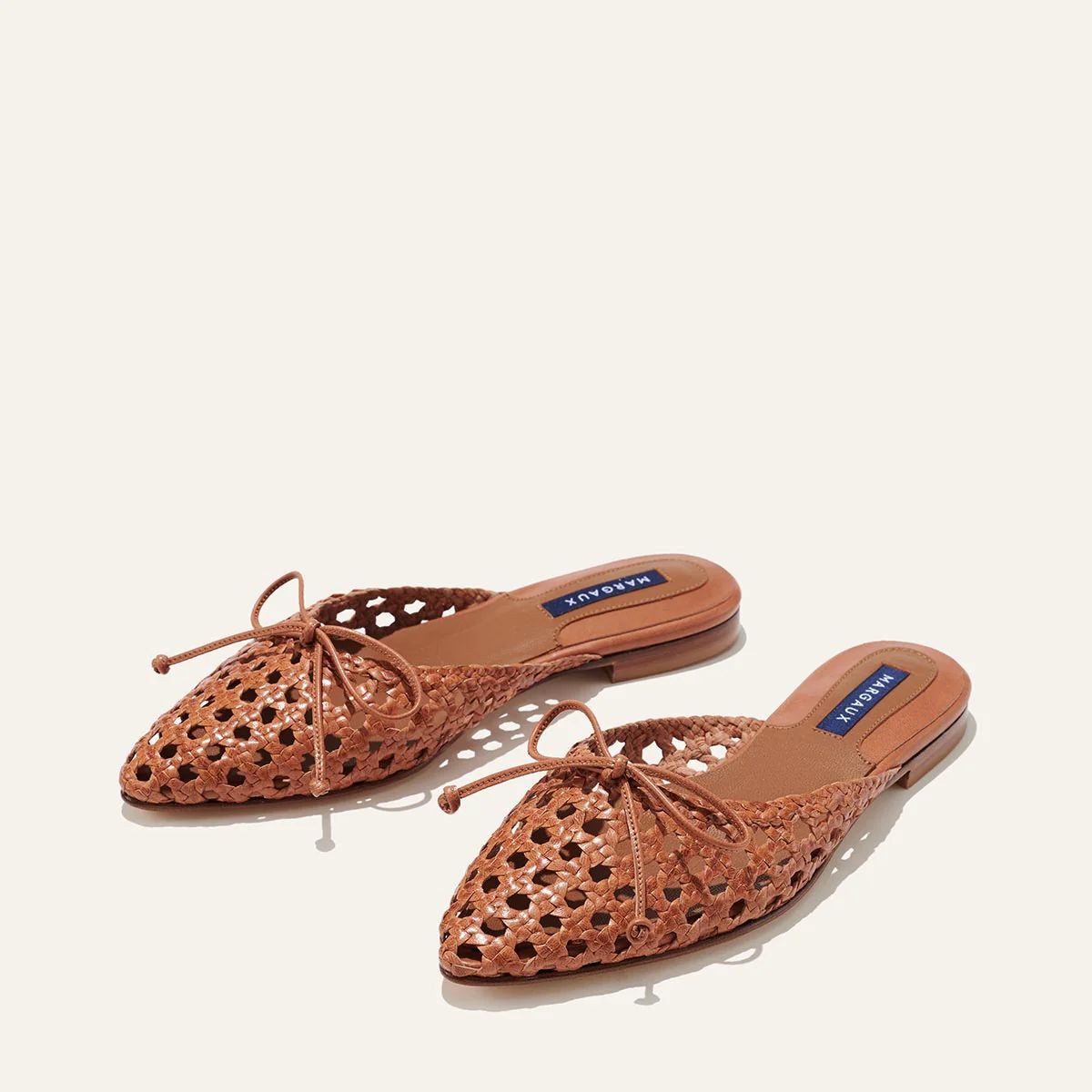 The Woven Ballet Mule - Saddle Leather | Margaux