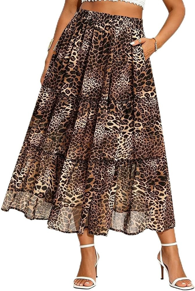 RITERA Plus Size Skirts for Curvy Women Cruise A Line High Waist Flowy Maxi Skirt with Pockets fo... | Amazon (US)