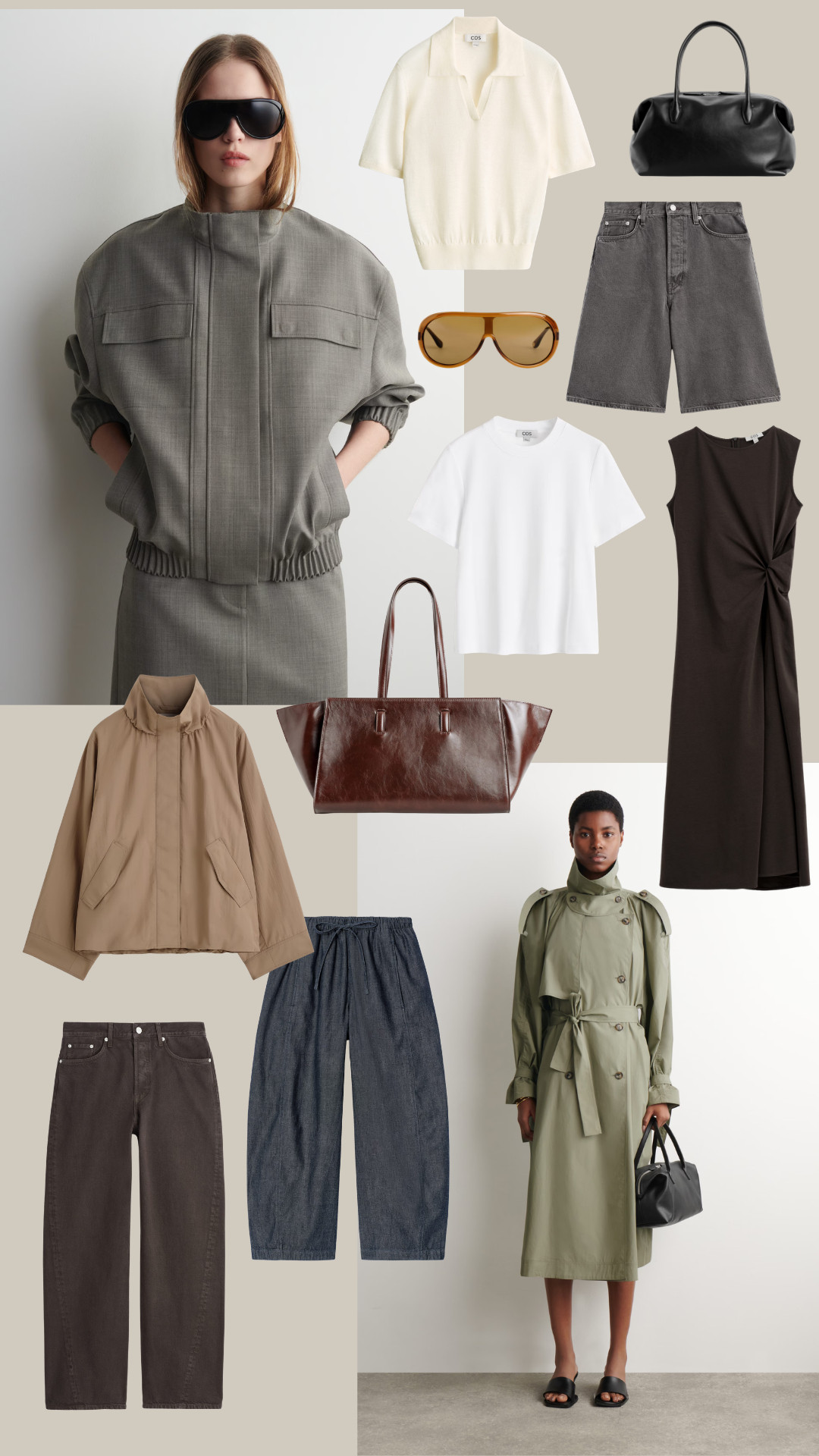 COS New In Edit
Spring Colours, Grey, Spring Outfit Inspo, White Tee, Faux Leather Bag, Aviator Sunnies 

 #LTKuk #LTKspring #LTKeurope