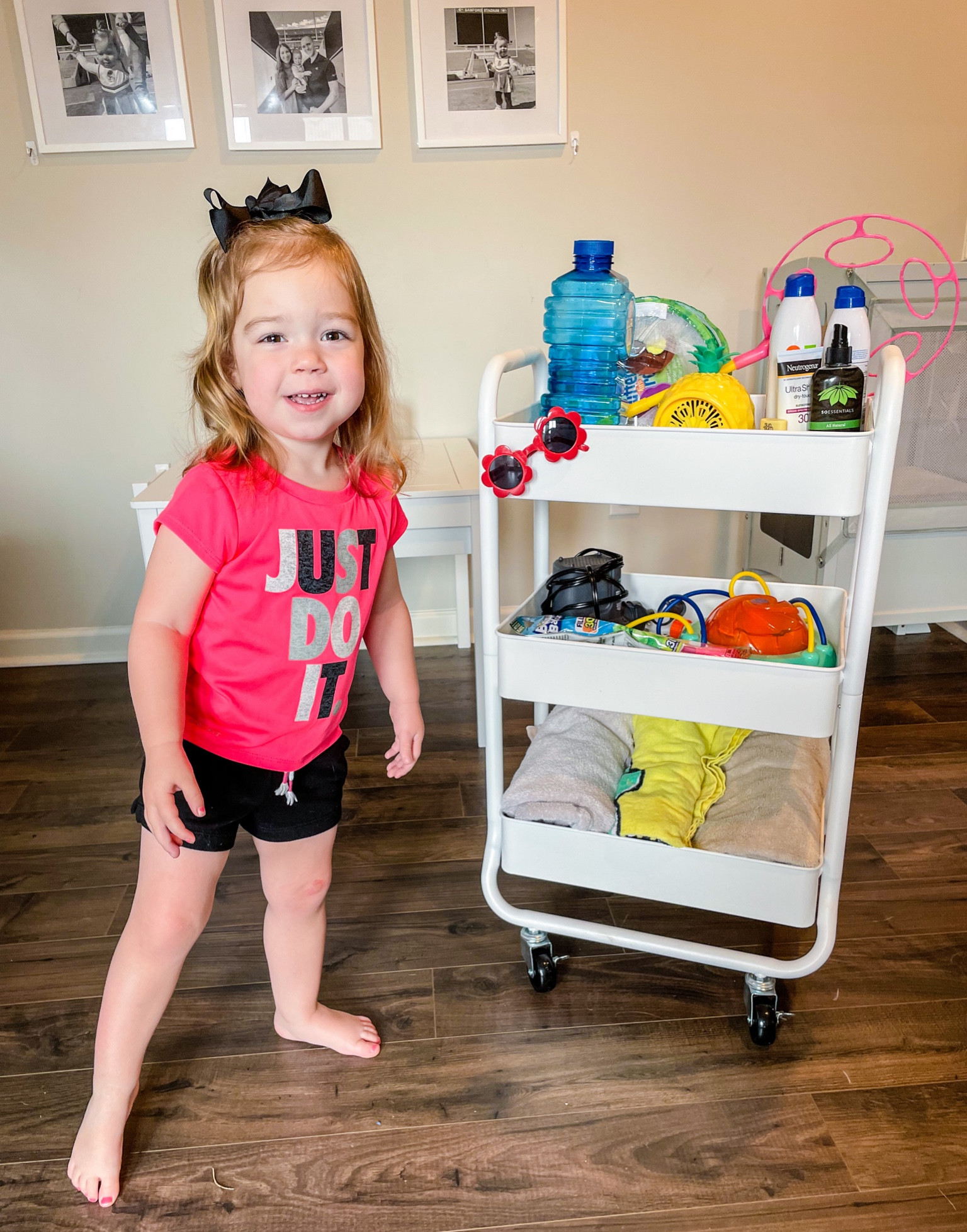What’s a Summer Cart?! ☀️

If you missed Hannah’s helpful kid tip last week here’s what you need to know:

A Summer Cart is a rolling cart that is filled with outdoor essentials and conveniently left next to the back door so that it can be easily rolled outside when the kiddos want to play.

This makes spontaneous playtime easier ✔️ and keeps your back door from feeling cluttered ✔️

Here’s what’s on ours:
☀️ sunscreen & sunscreen applicator 
☀️ towels 
☀️ bubbles and bubble wands 
☀️ chalk
☀️ kids sprinkler 
☀️ sunglasses and hats
☀️ bug spray 
☀️ hooks for drying wet bathing suits 
☀️ inflatable pump (for blow up pool)

If you missed Hannah’s story from last week we’ll post it again today and save it to our TIPS highlight. 