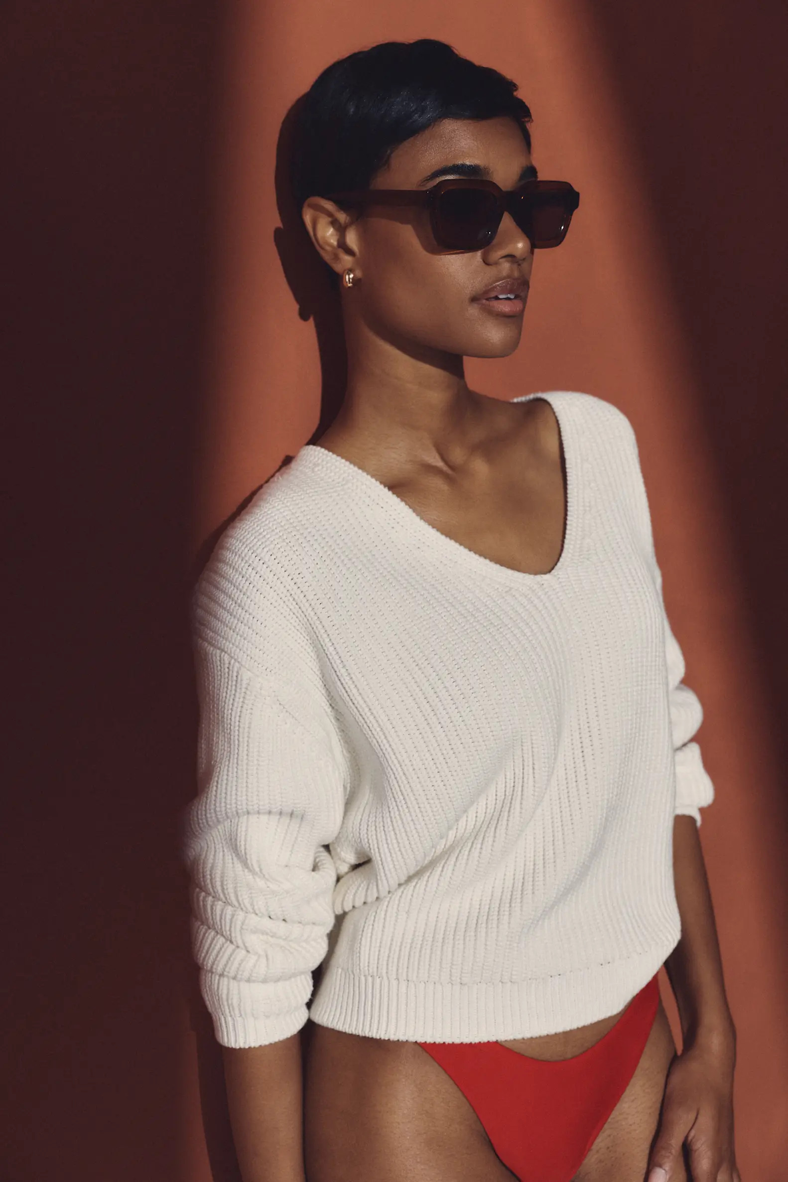 100% Organic Cotton Fisherman V-Neck Sweater | Quince