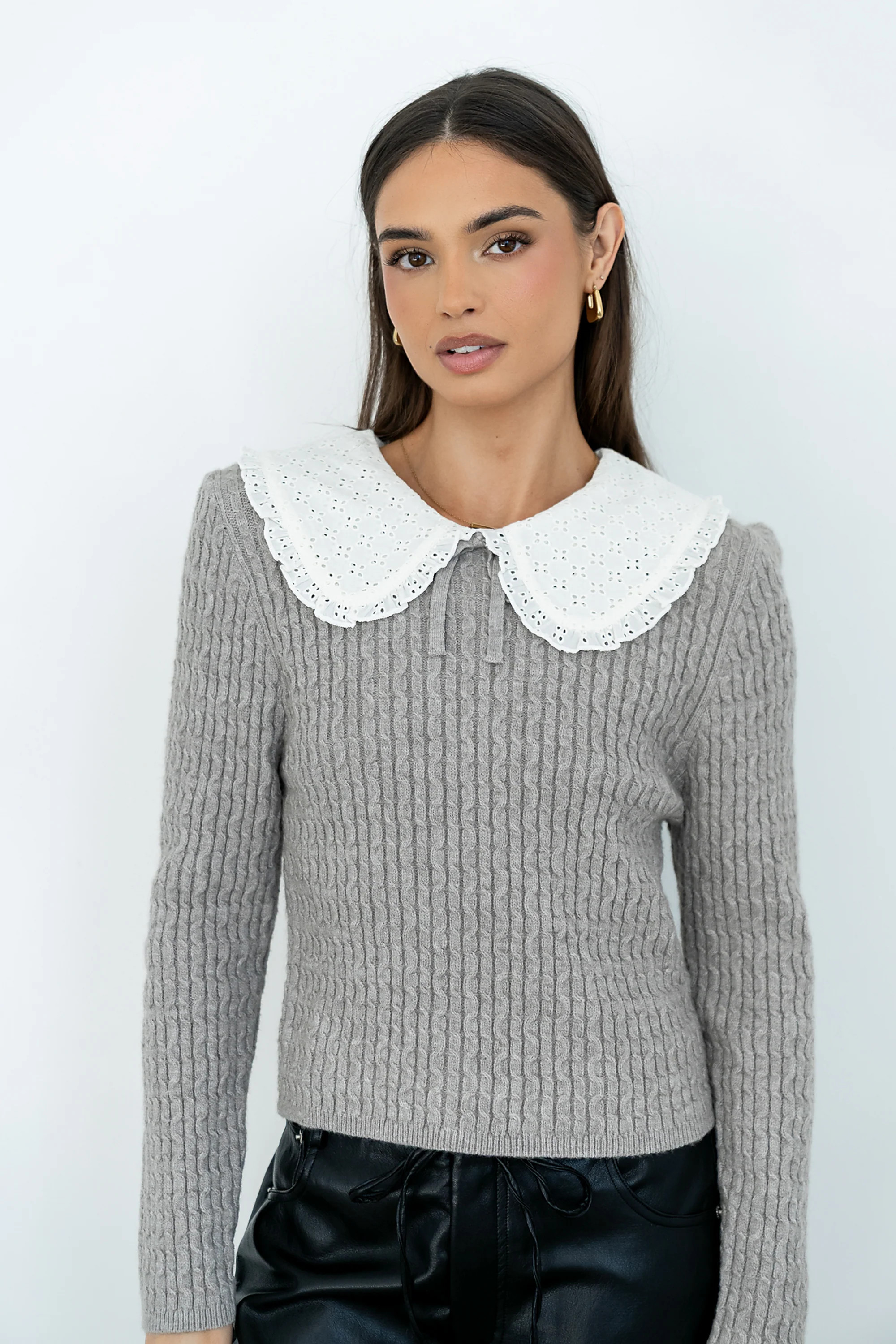Bobbi Collared Sweater in Grey | Böhme US