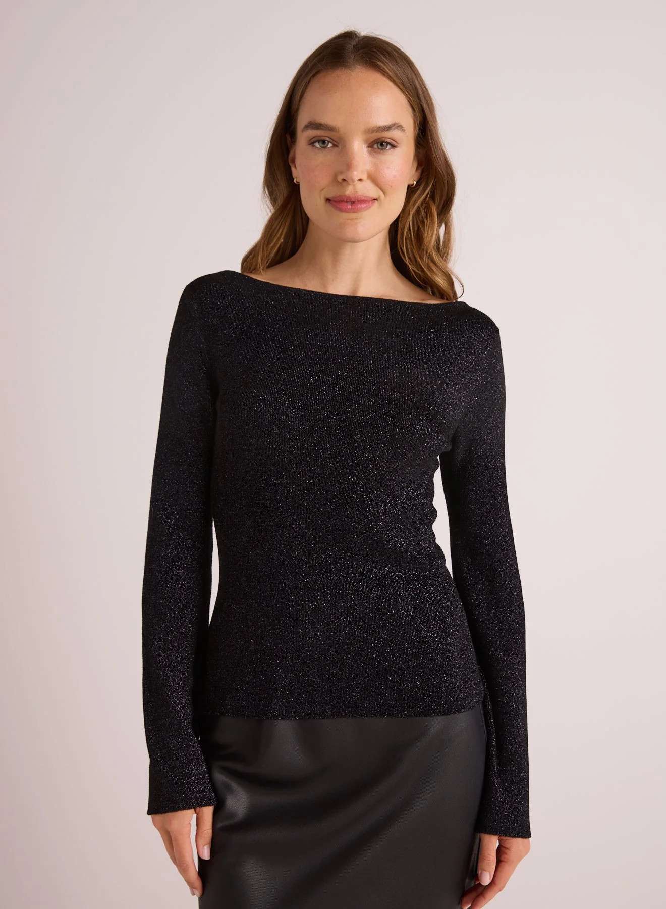 BOATNECK LONG SLEEVE SWEATER BLKMC - Bella Dahl | Bella Dahl