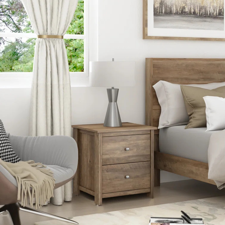 Isenbert 21.9" 2 Drawer Nightstand | Wayfair North America