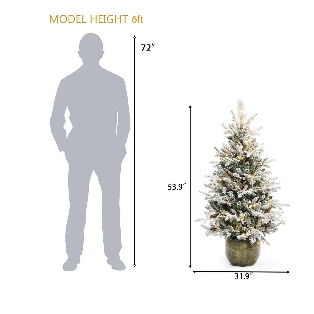 4.5' Lighted Pine Christmas Tree | Wayfair North America