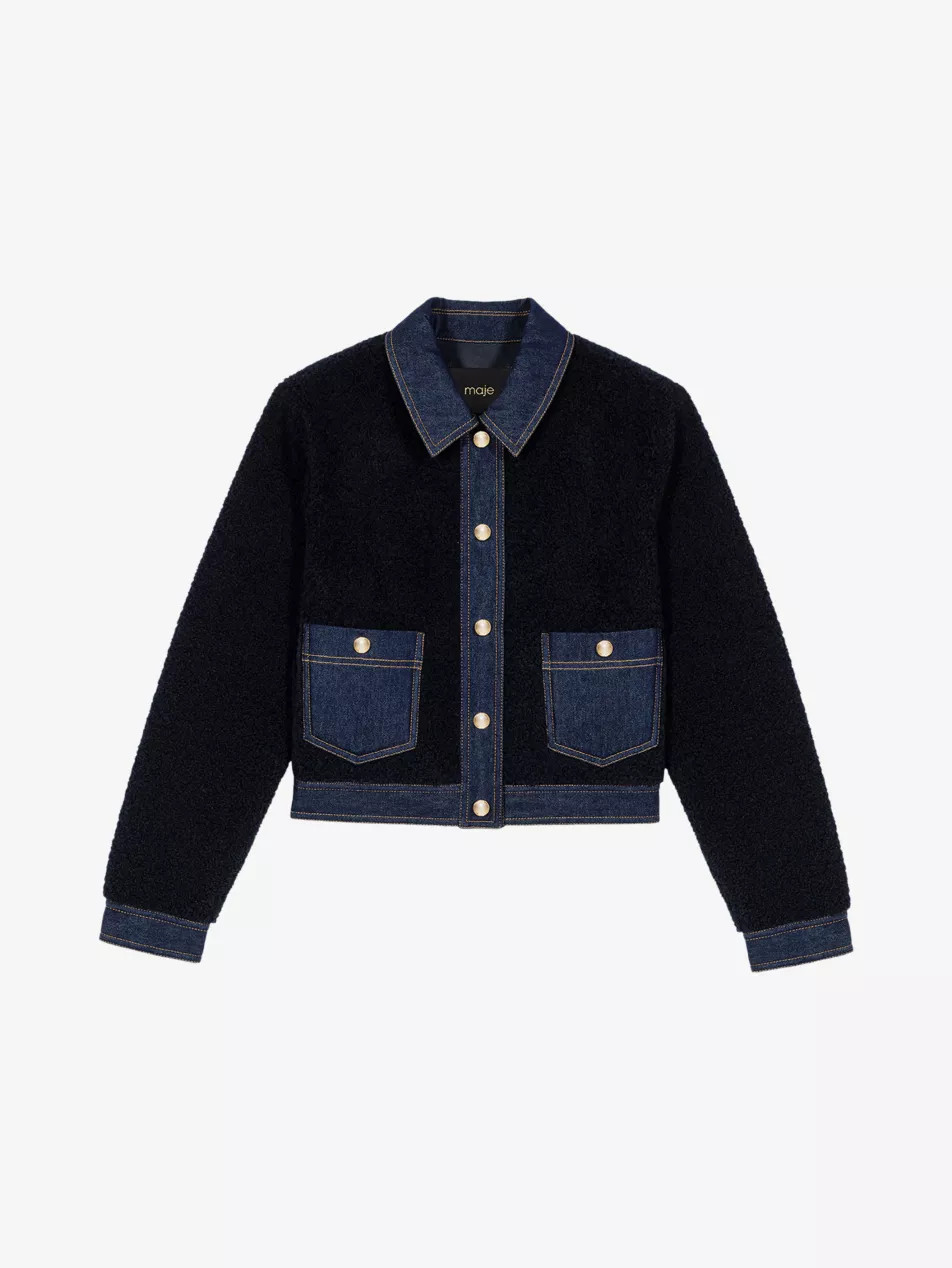 Denim-Trim Bouclé Woven Jacket | Selfridges