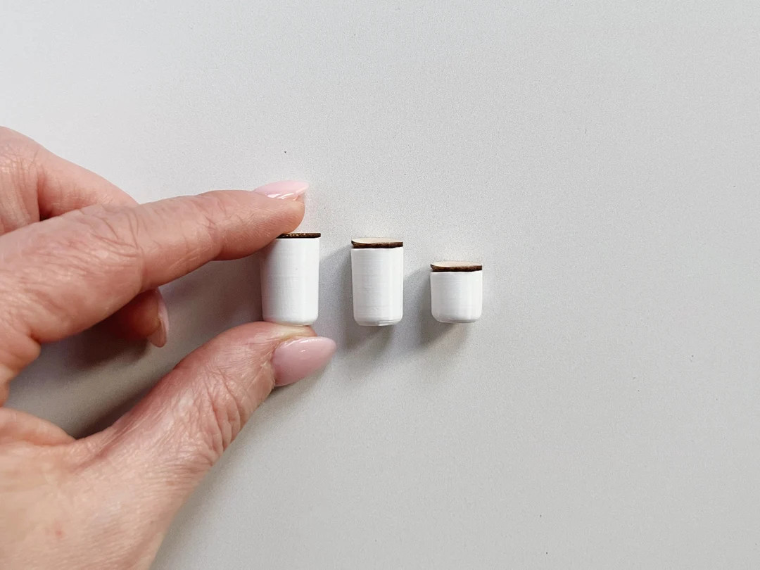 Dollhouse Kitchen Canisters: Set of 3 miniature storage containers for pantry or bathroom essenti... | Etsy (US)