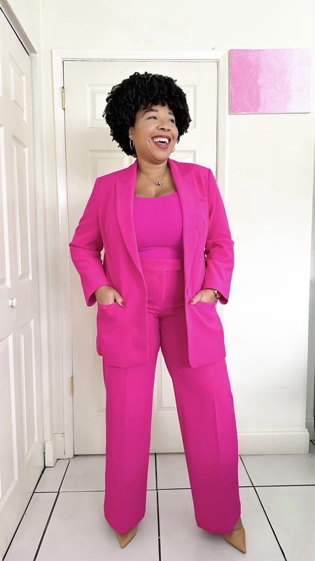 Not your typical holiday outfit, but I’m loving this pink suit for an office party. It’s classy, comfortable. 

I love that you can wear each piece separately as well and make it an office look.

I really enjoy the monochromatic look, but you can go with a white or beige or even black bodysuit or buttoned up shirt underneath.

Where would you wear this to?

#LTKstyletip #LTKHoliday #LTKmidsize