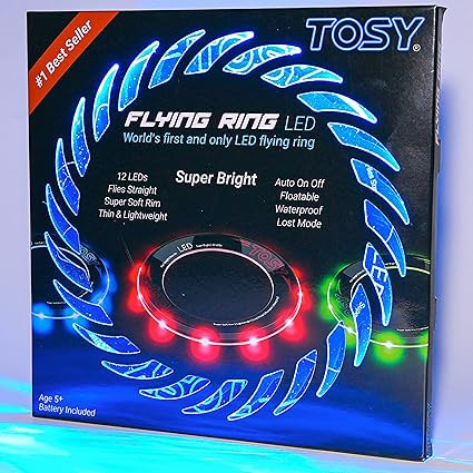 TOSY Flying Ring - 12 LEDs, Super Bright, Lost Mode, Auto Light Up, Safe & Soft, Waterproof, Ligh... | Amazon (US)