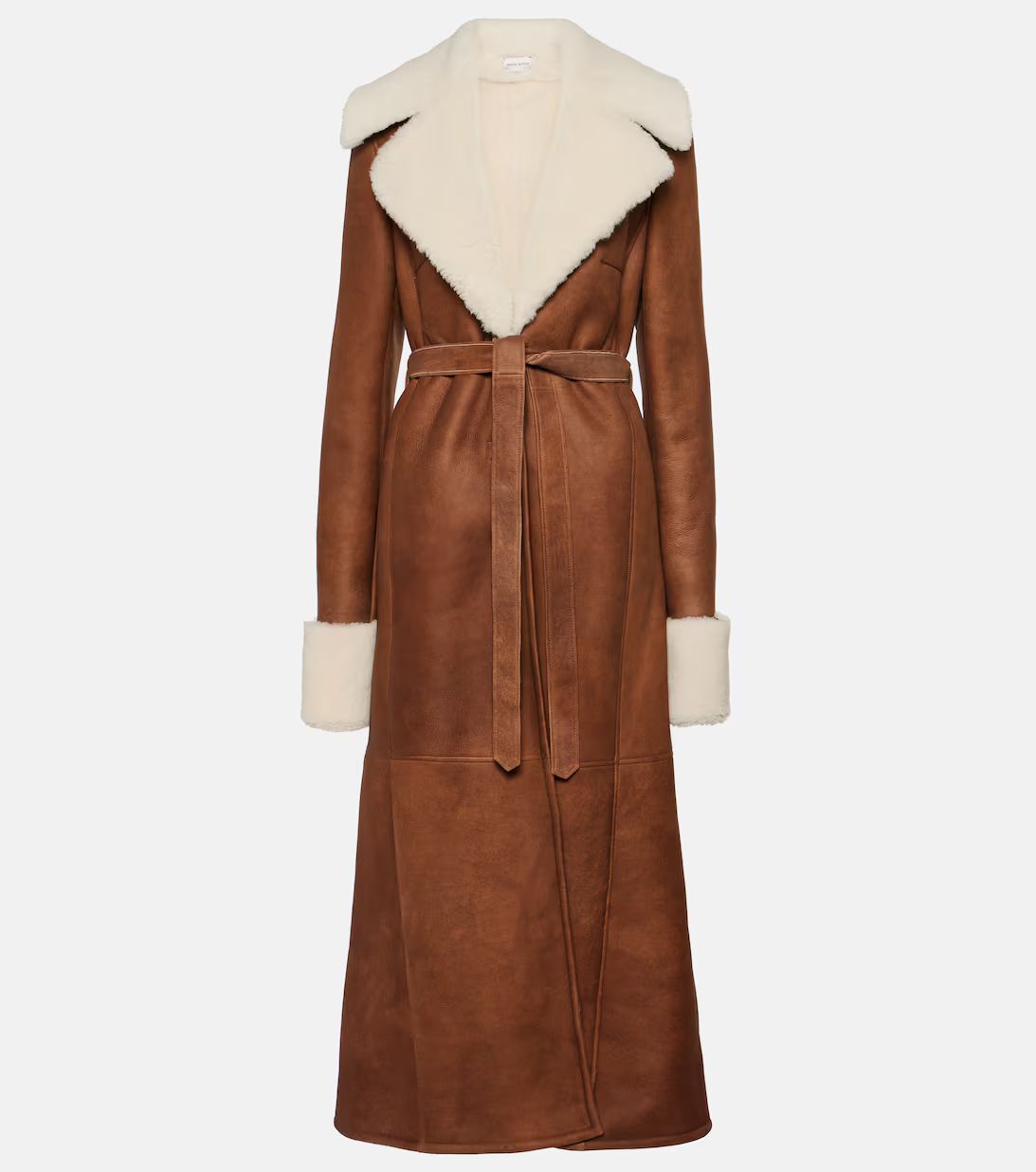 Shearling-lined leather coat | Mytheresa (UK)