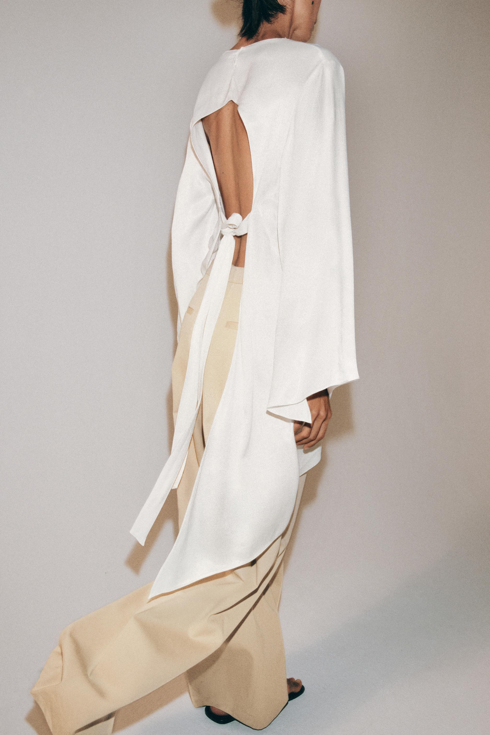 ZW COLLECTION SATIN ASYMMETRIC TOP | Zara US