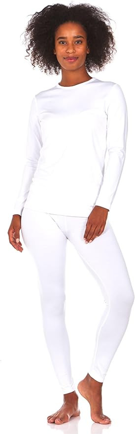 Thermajane Long Johns Thermal Underwear for Women Fleece Lined Base Layer Pajama Set Cold Weather | Amazon (US)