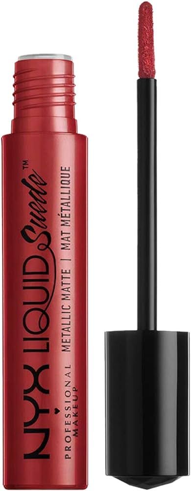 NYX PROFESSIONAL MAKEUP Liquid Suede Metallic Matte Lipstick - Biker Babe (Burgundy) | Amazon (US)