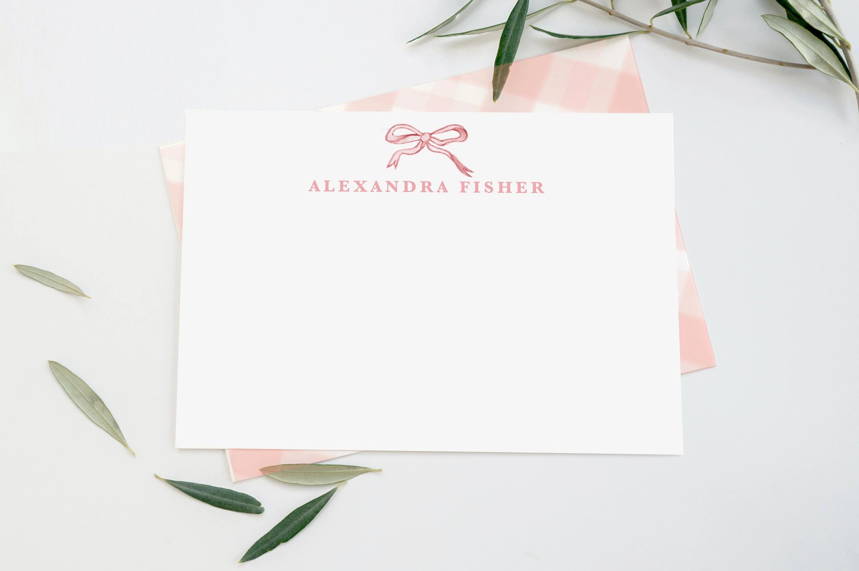 Personalized Bow Stationery | Sweet Pea and Whimsy