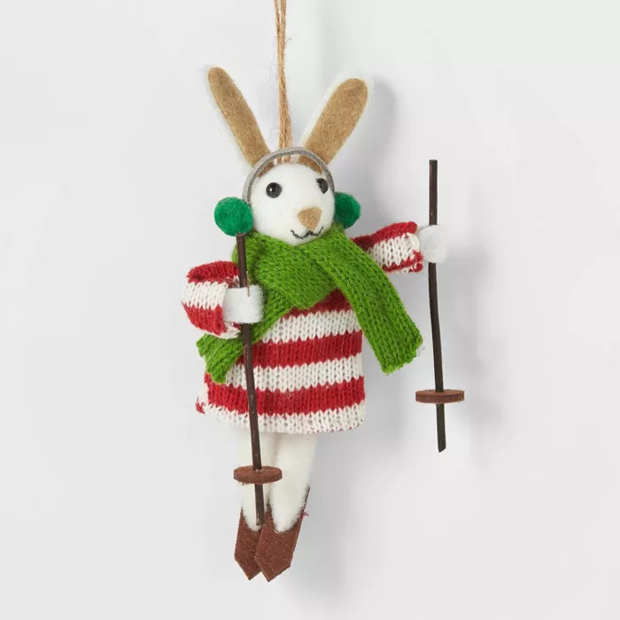 Dressed Winter Activity Animal Christmas Tree Ornament - Skiing Bunny - Wondershop™ | Target