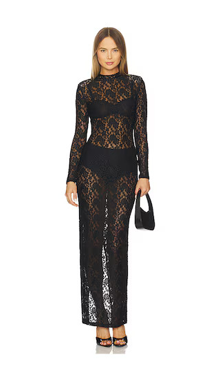 Roxana Long Sleeve Gown in Black | Revolve Clothing (Global)