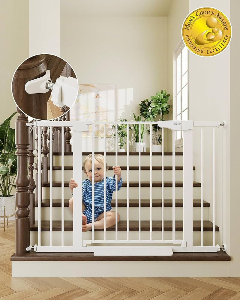 Cumbor 29.7-46" Baby Gate for Stairs, Toddler Safety Essentials for The House, Auto Close Dog Gat... | Amazon (US)