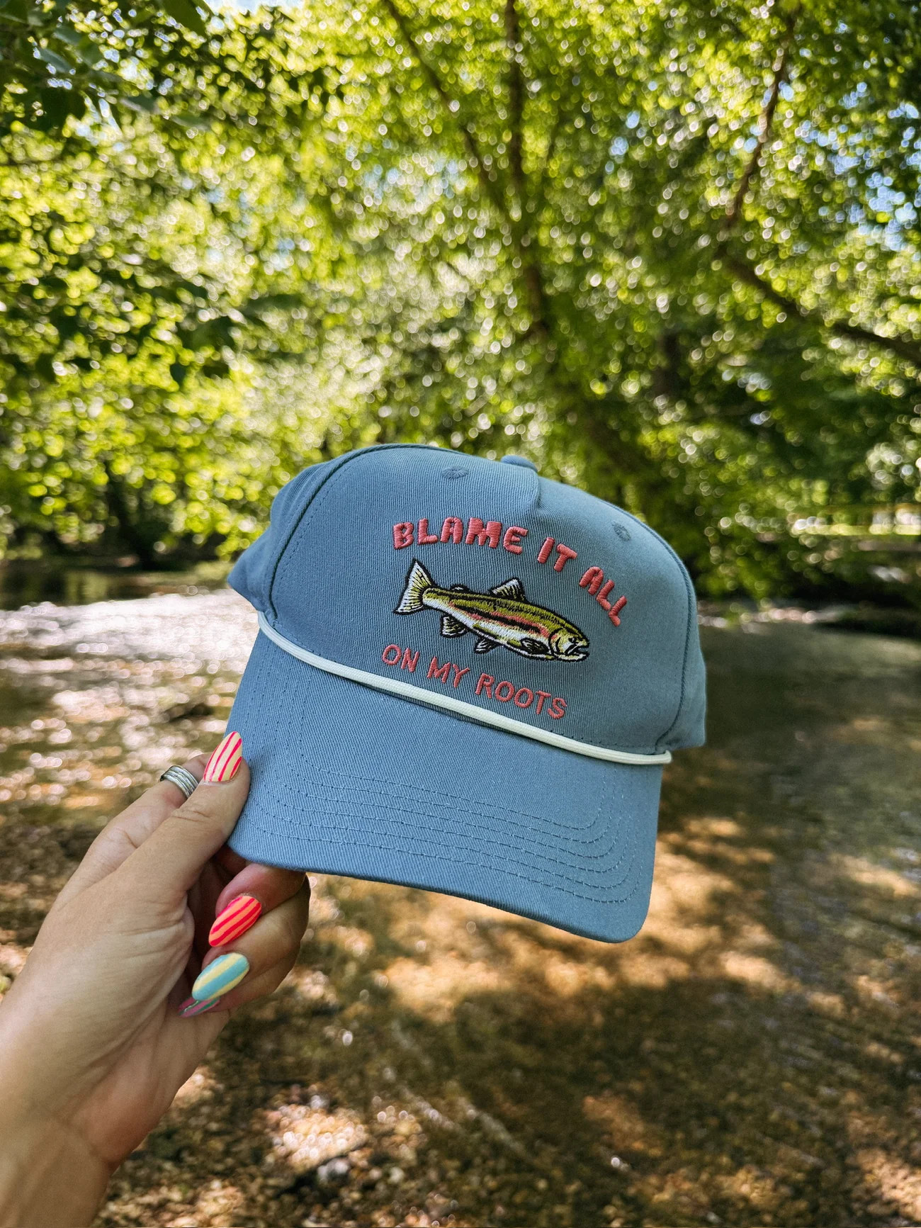 ETTA OG | blame it on my roots trucker hat - blue | Etta+East
