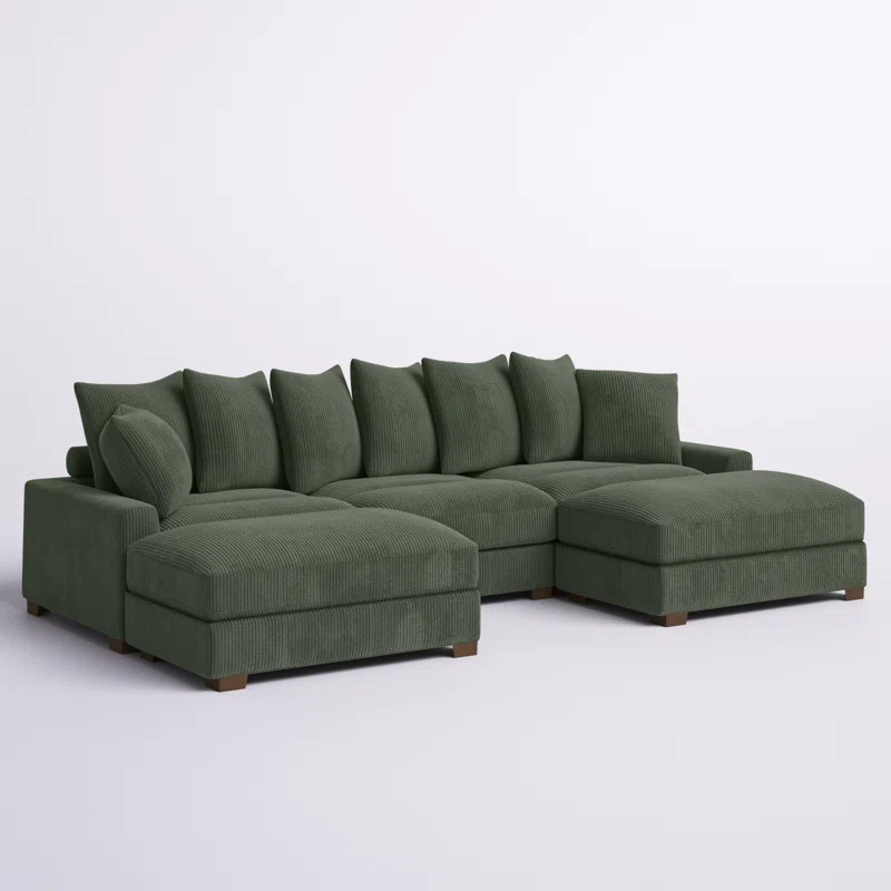 Wade Logan® Ashira 126.5" Wide Reversible Modular Corner Sectional with Ottoman & Reviews | Wayf... | Wayfair North America