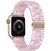 V-MORO Resin Band Compatible with Apple Watch Band 38mm 40mm iWatch Series 4/3/2/1 with Stainless... | Amazon (US)