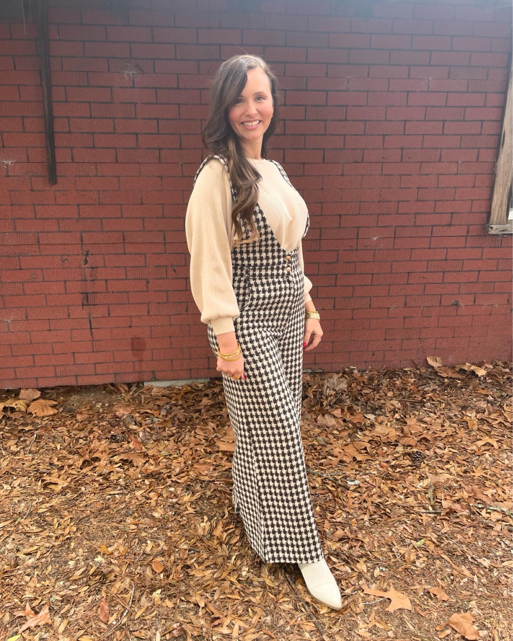 Houndstooth jumpsuit 🤍 🤎

#LTKstyletip #LTKworkwear #LTKSeasonal