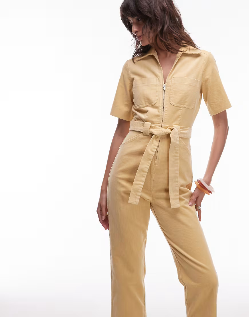 & Other Stories belted jumpsuit in buttermilk yellow | ASOS (Global)