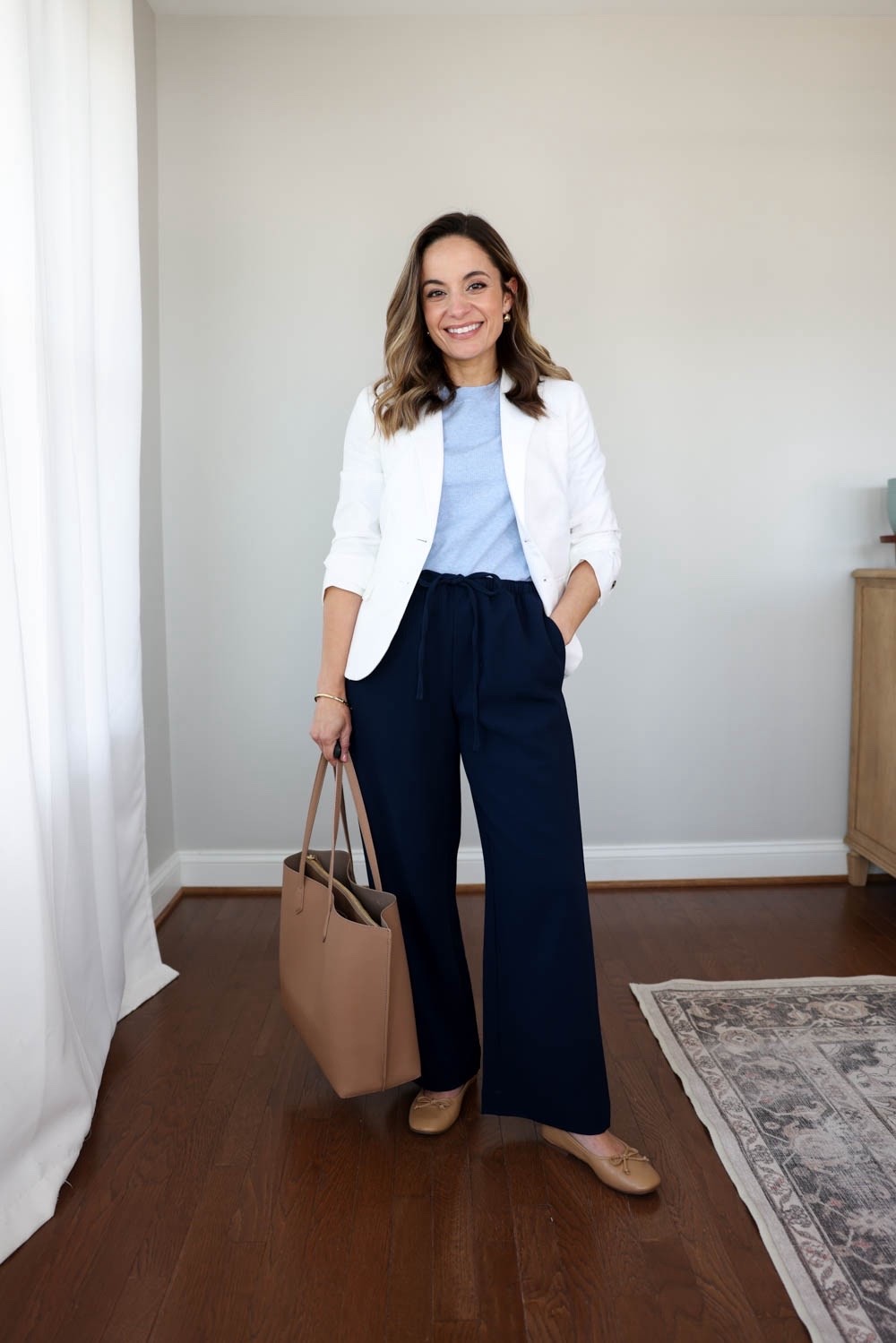 I found another pair of crepe pants you can wear casually and to work! 

Very similar to Aritzia’s Lodge Pants. An inch shorter (27” inseam) and the fabric is a little thicker the the lodge pants. They run a little large. I recommend a size down if in between sizes. Inseam can increase slightly as sizes go up. 

Pants (LOFT): petite xxs 
Blazer (J.Crew Factory): petite 00 
Short Sleeve Sweater (J.Crew Factory): xxs 
Shoes (Sam Edelman): true to size



#LTKWorkwear #LTKPetite