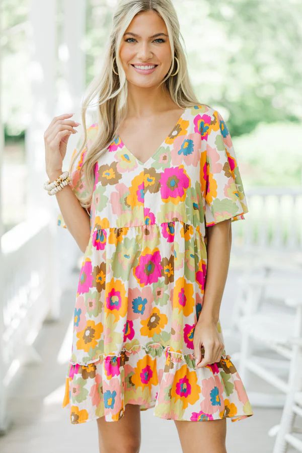 All Good News Off White Floral Dress | The Mint Julep Boutique