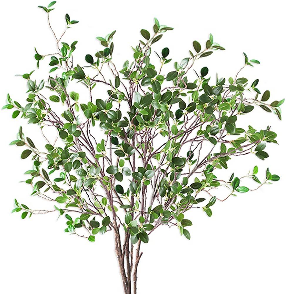 Beebel 3.5Ft 3PCS Artificial Branches Plants Eucalyptus Shrubs Greenery Stem Ficus Twig Fake Plas... | Amazon (US)