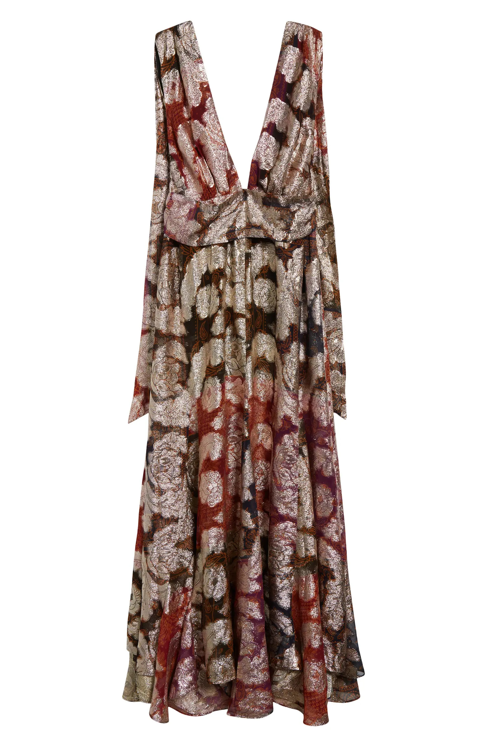 Metallic Jacquard Sleeveless Maxi Dress | Nordstrom