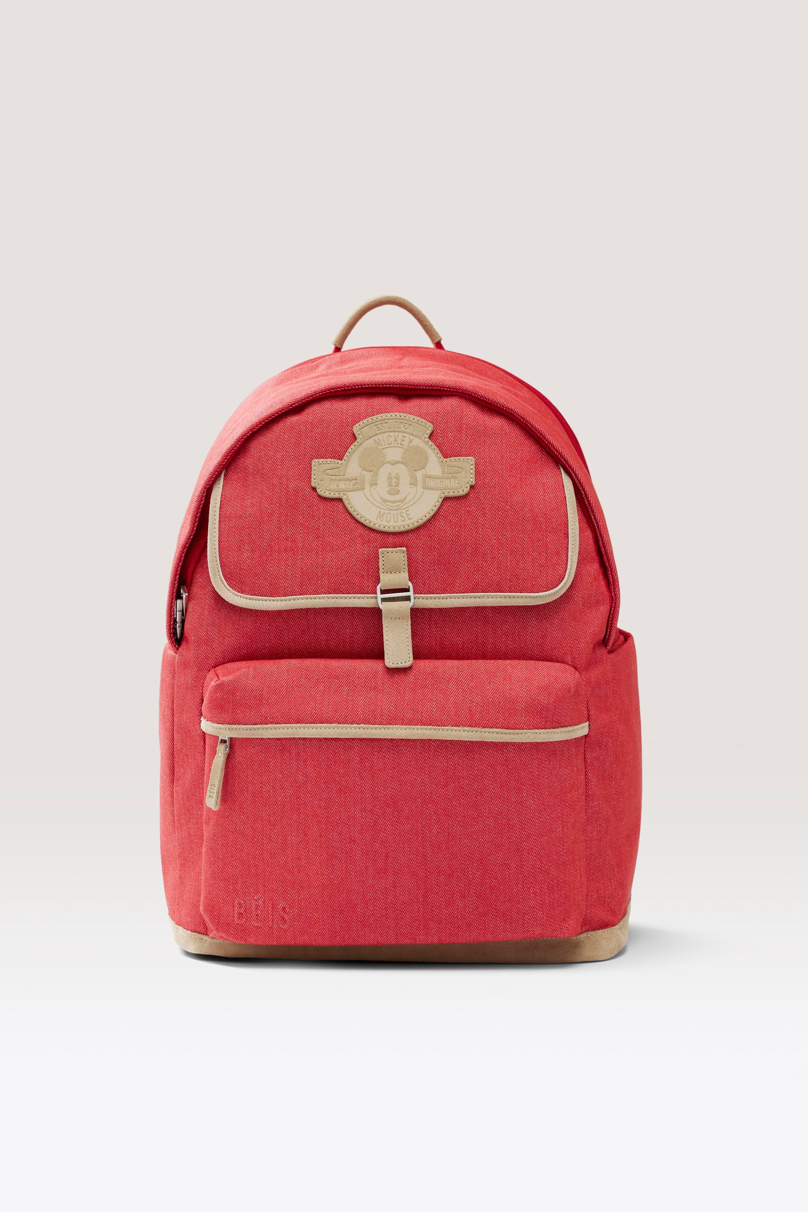 B\u00c9IS \u2018The Disney Backpack' in Red Jeans - Red Travel Disney Backpack | BEIS