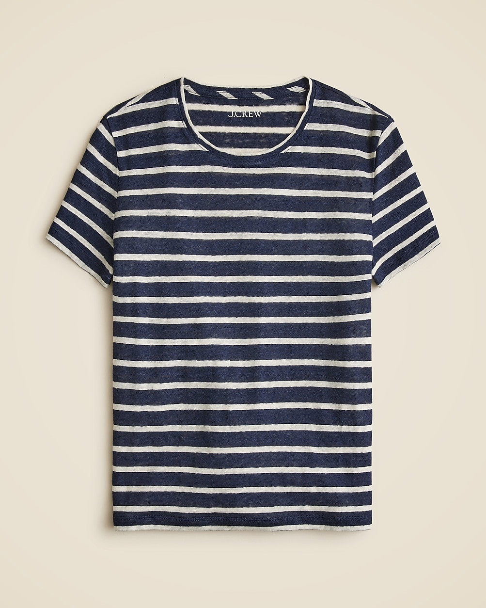 New relaxed linen T-shirt in stripe | J. Crew US