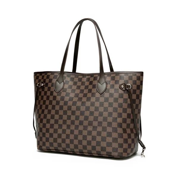 TWENTY FOUR Womens Checkered Tote Shoulder Bag with inner pouch - PU Vegan Leather Shoulder Satch... | Walmart (US)