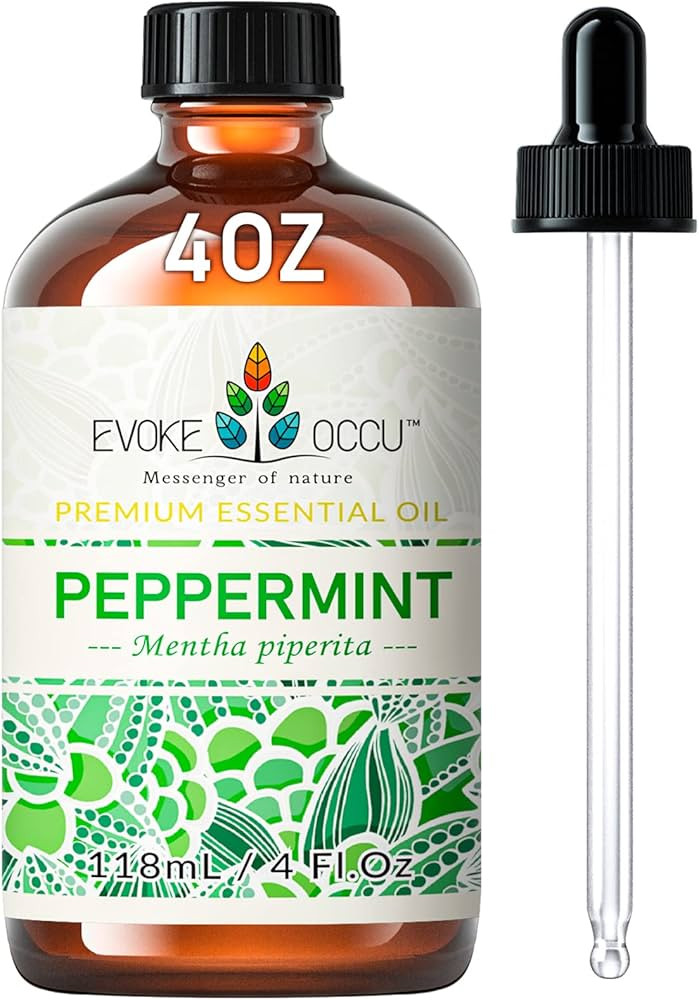 EVOKE OCCU Peppermint Essential Oil 4 Oz, Pure Peppermint Oil for Skin Hair Massage Aromatherapy ... | Amazon (US)
