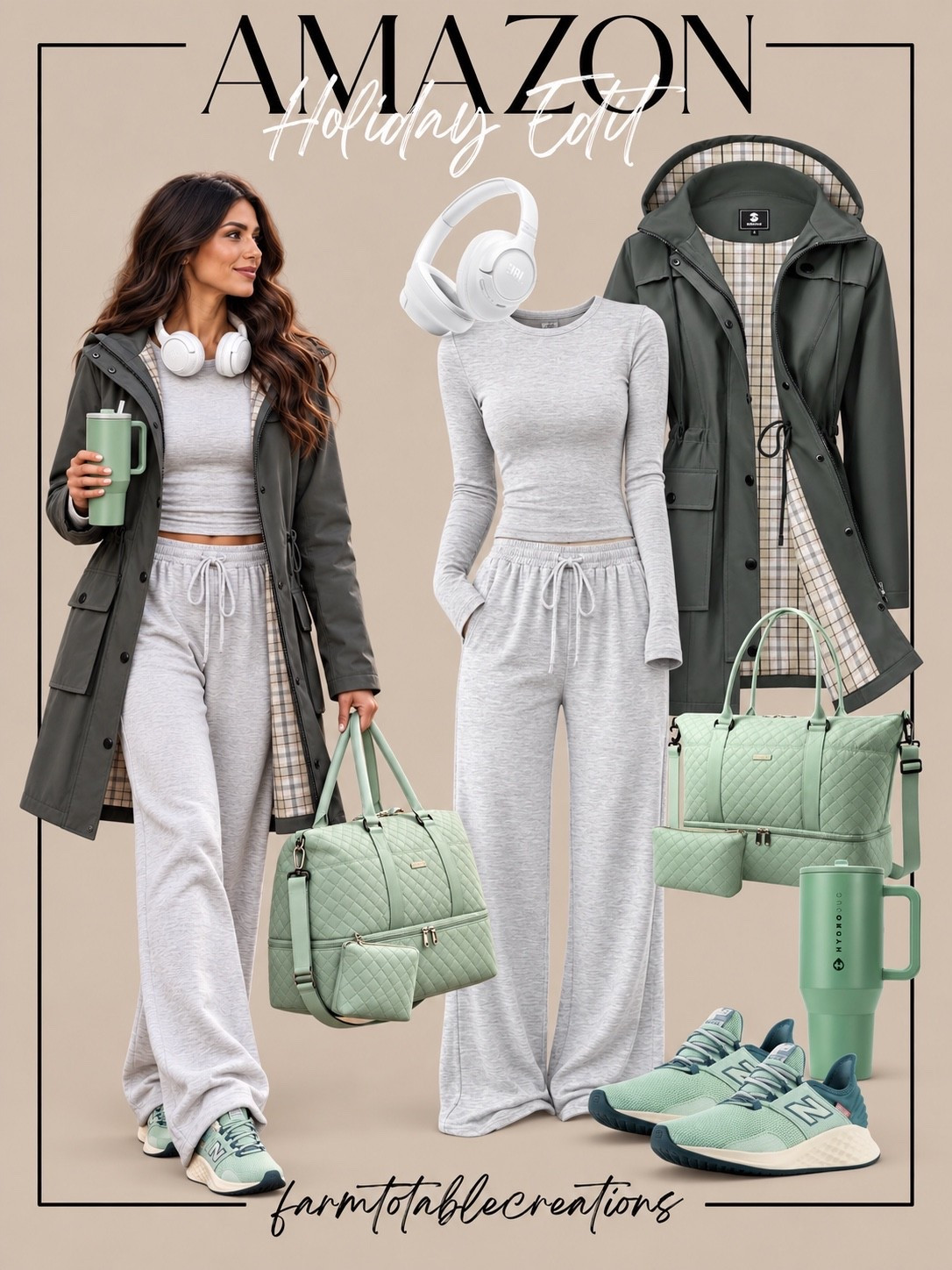 Amazon Thanksgiving Travel Outfit 🦃✈️

Traveling for Thanksgiving calls for an outfit that is comfortable enough for the trip but still cute enough to arrive in! This soft matching lounge set is the perfect base, and the plaid-lined rain jacket adds an extra layer for unpredictable November weather. Finish it with comfy sneakers and headphones for an easy, polished travel-day look.

The quilted weekender, matching accessories, and insulated tumbler pull everything together while keeping those travel essentials close. Perfect for a Thanksgiving road trip, airport day, or a long drive to see family. 🤎

Follow @farmtotablecreations on Instagram for more cozy home finds and trending decor.

#LTKStyle #AmazonFashion #AmazonFinds #ThanksgivingOutfit #ThanksgivingTravel #TravelOutfit #AirportOutfit #RoadTripOutfit #HolidayTravel #ComfyOutfit #TravelStyle #AmazonStyle #HolidayOutfit #TravelEssentials #LTKHoliday

#LTKOver40 #LTKSeasonal #LTKmomlife