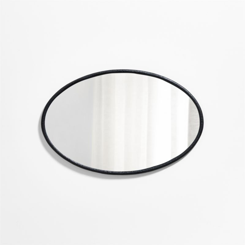 Mirabella Black Metal Oval Wall Mirror 25.75"x40" | Crate & Barrel | Crate & Barrel