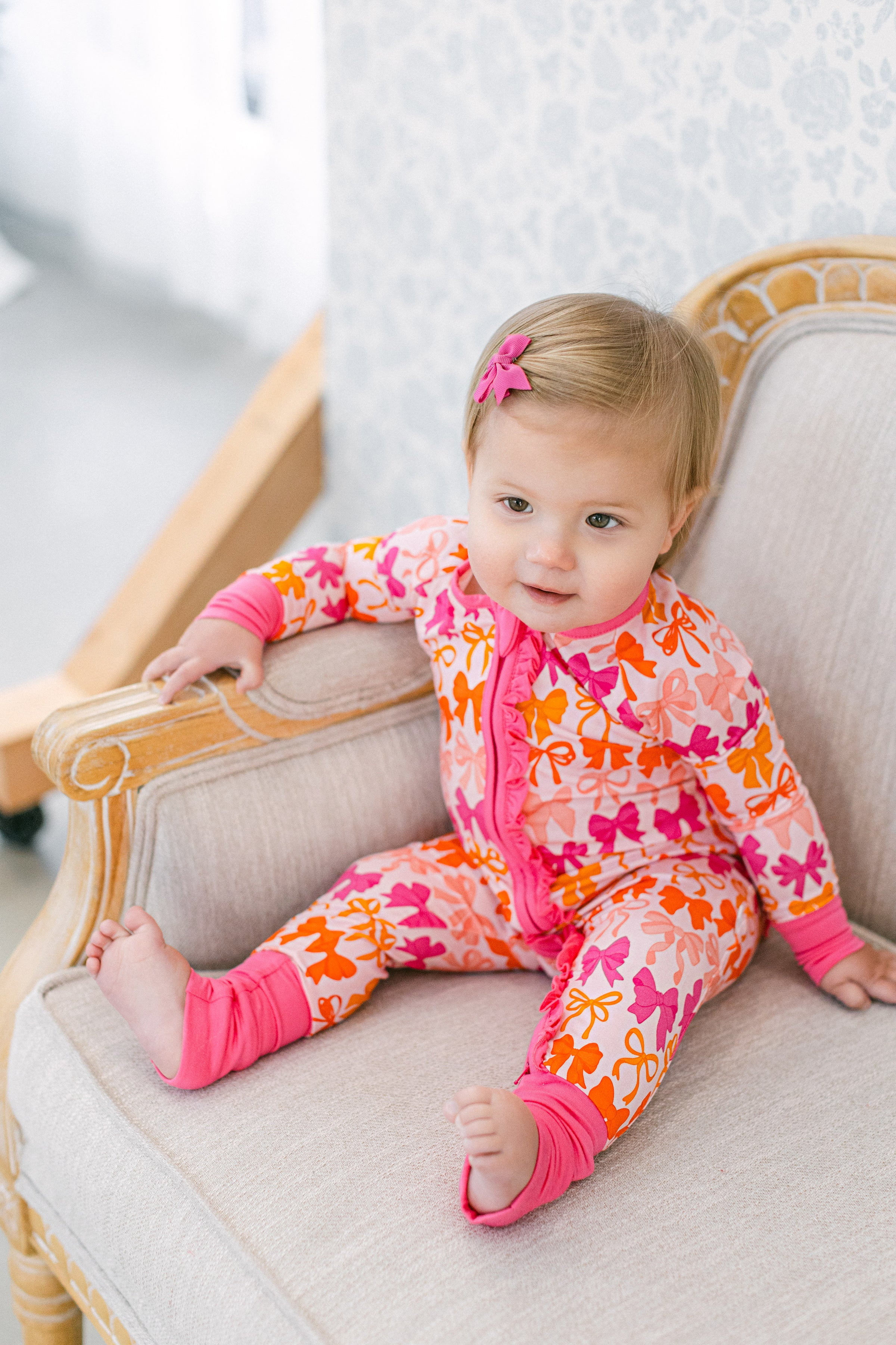Fall Bows Premium Ruffle Romper | Poppy Kids Co