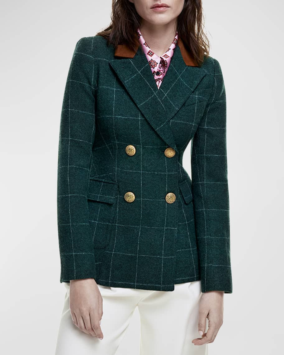 Windowpane Wool-Blend Wedding Blazer | Neiman Marcus
