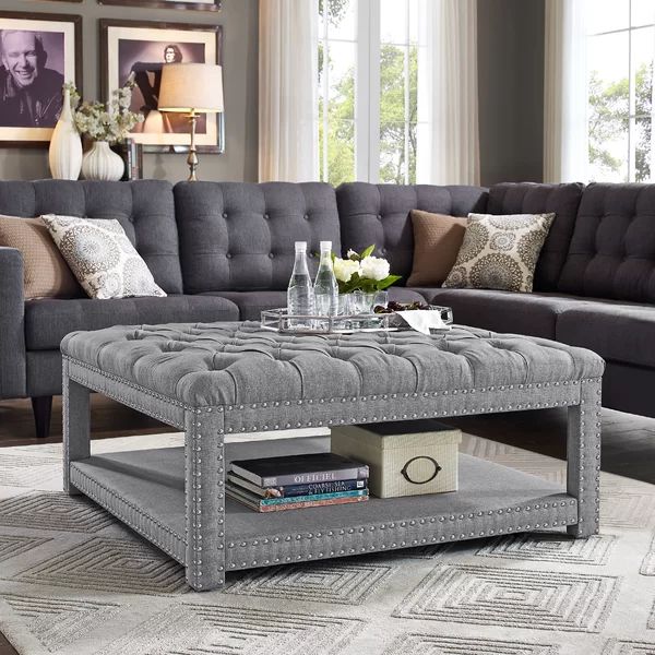 Winbush 40'' Wide Tufted Square Cocktail Ottoman with Storage | Wayfair North America