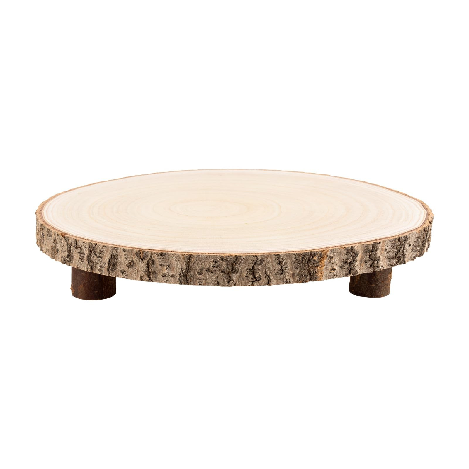 Wood Cake Stand, 10-11 Inch Wood Slice With Legs, Rustic Slice Cake Stand, for Wedding Table Cent... | Amazon (US)