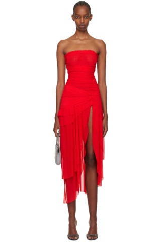 Red Lyla Twist Midi Dress | SSENSE