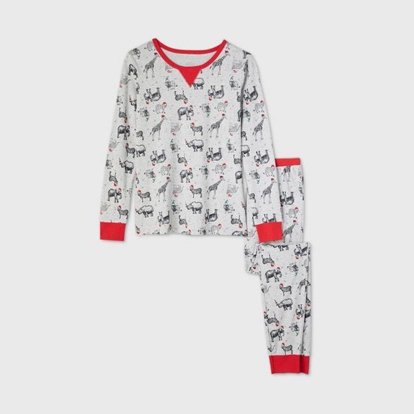 Women's Holiday Safari Animal Print Matching Family Pajama Set - Wondershop™ Gray | Target