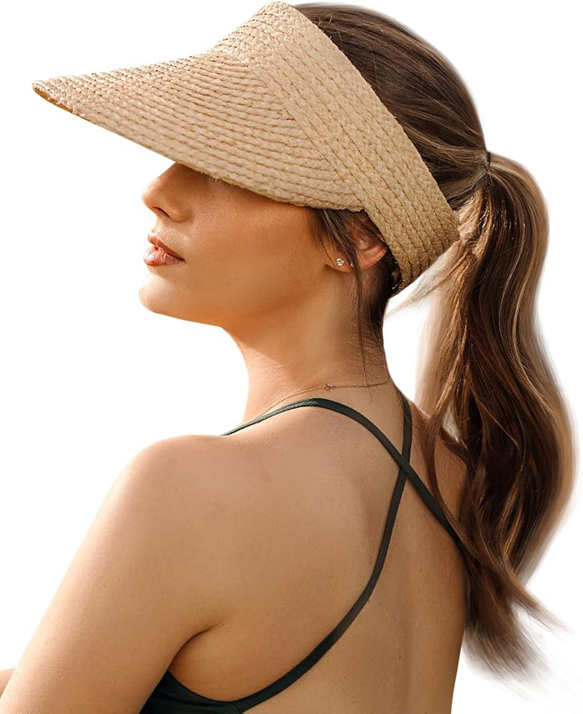 Sun Hat Womens, Straw Hats for Women, Visors for Women Beach Hats for Women Straw Visors for Wome... | Amazon (US)