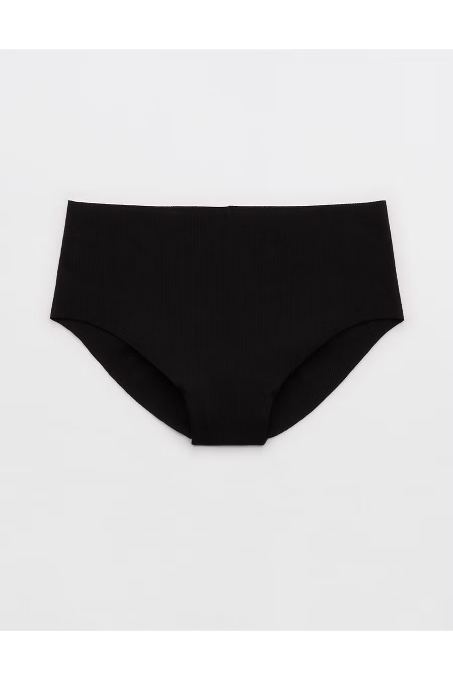 Superchill No Show Cotton Rib Mid Rise Cheeky Underwear Women's True Black XXS | American Eagle Outfitters (US & CA)