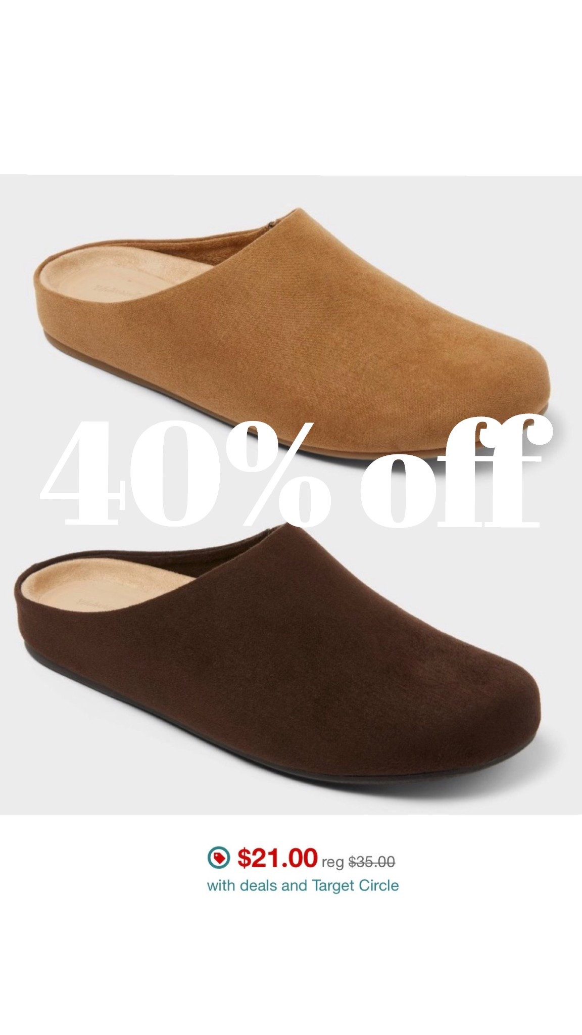 $21 
Target, mule, clog, birk

#LTKSaleAlert #LTKGiftGuide