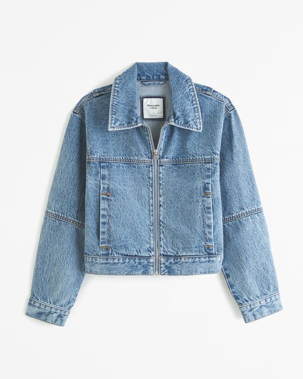 Women's Denim Zip Jacket | Women's Clearance | Abercrombie.com | Abercrombie & Fitch (US)