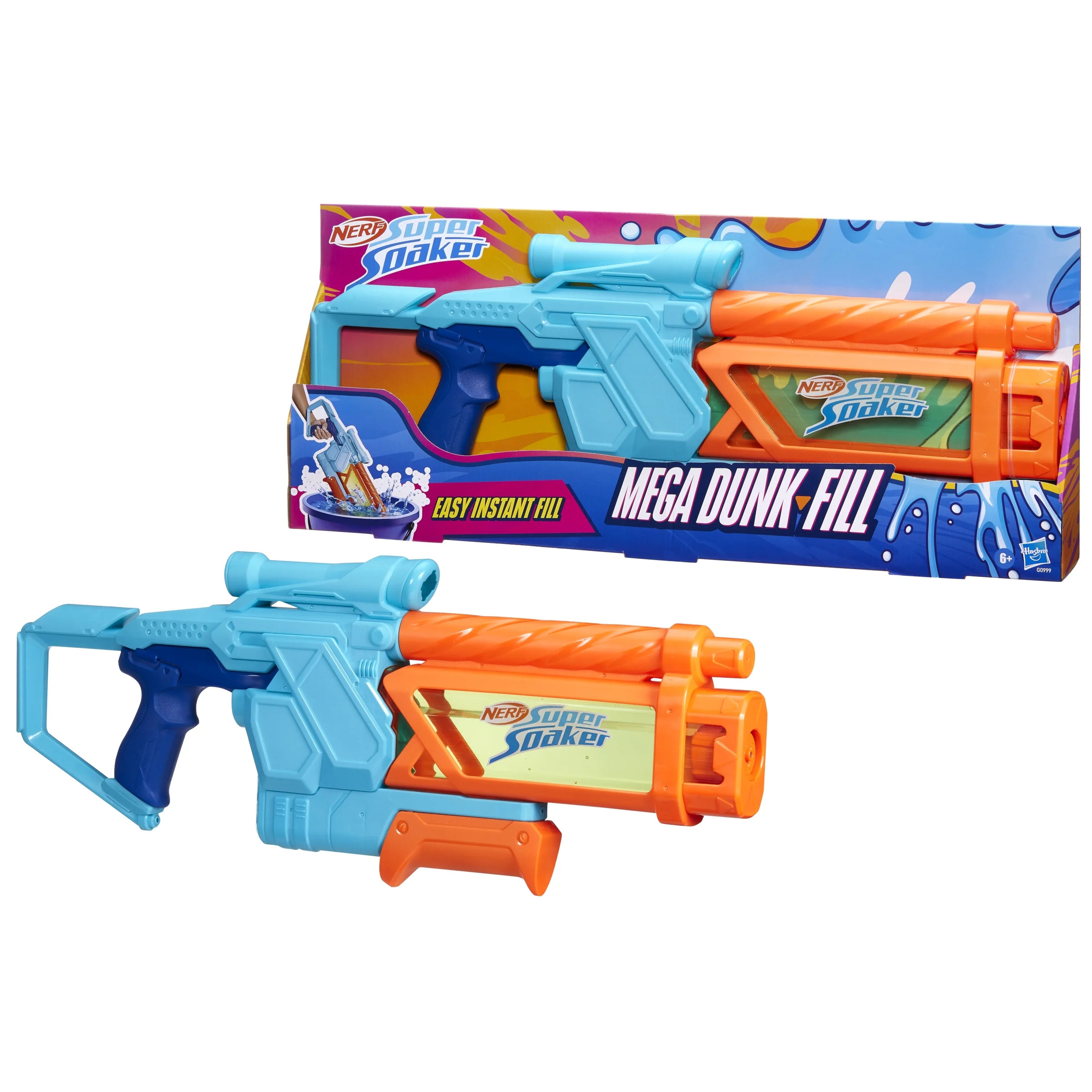 Nerf Super Soaker Mega Dunk-Fill Water Blaster, Instant Refill Tank, 33.9 Fluid Ounce Tank, Water... | Walmart (US)