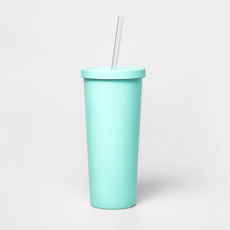 20oz Stainless Steel Tumbler with Straw Green - Sun Squad™ | Target