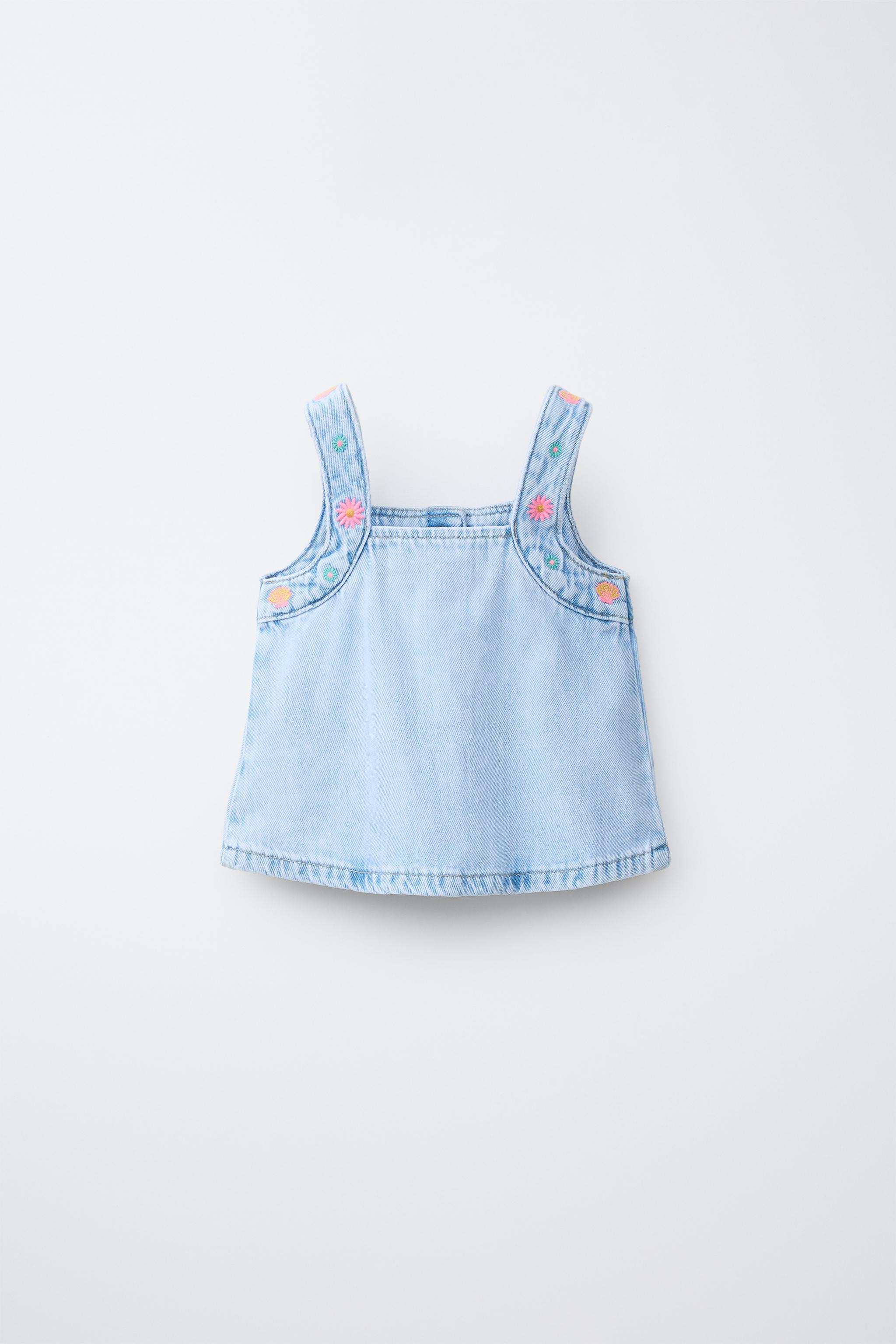 EMBROIDERED DENIM TOP | Zara US
