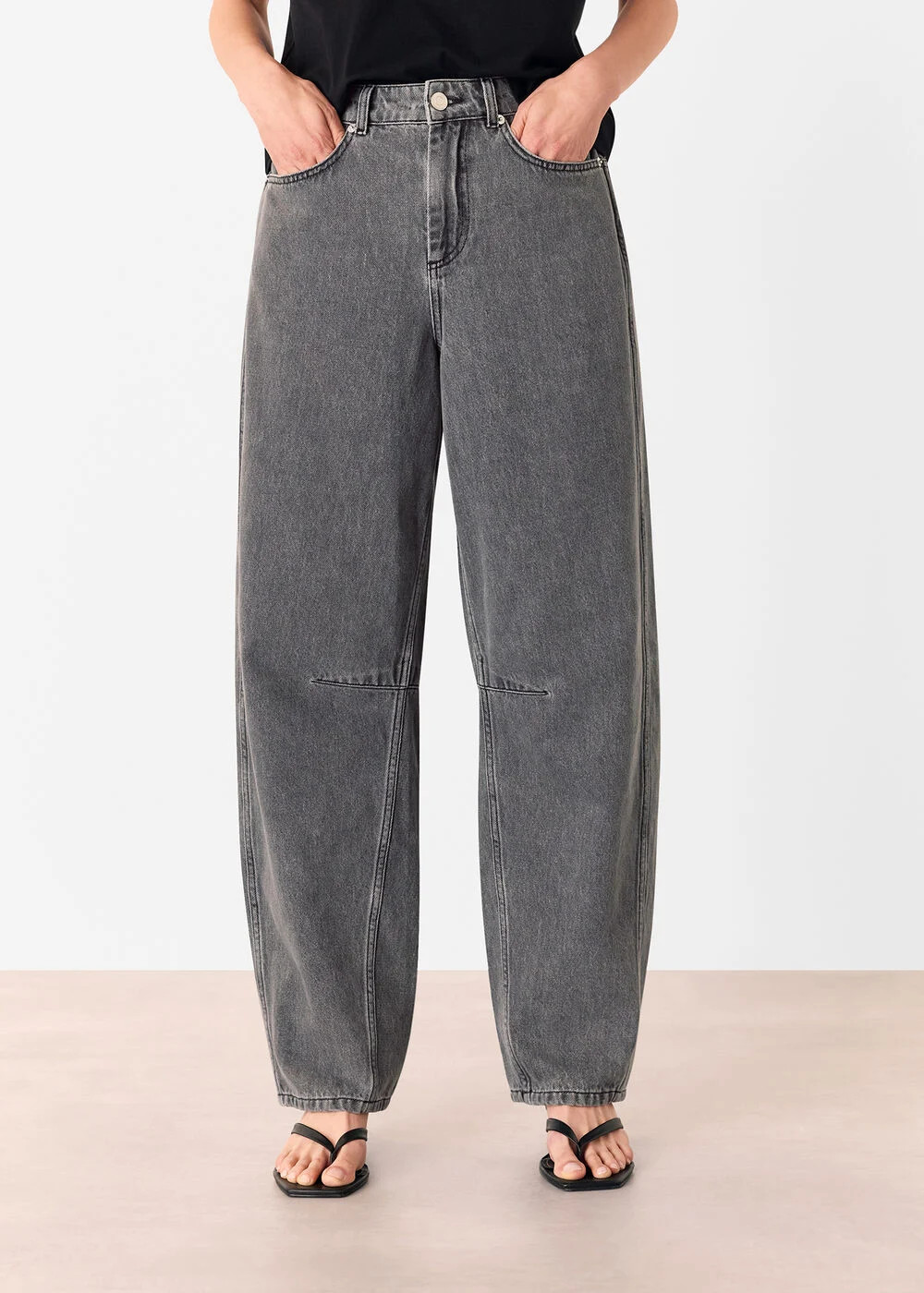 Grey Horseshoe Barrel Leg Jean | WHISTLES | Whistles UK | | Whistles
